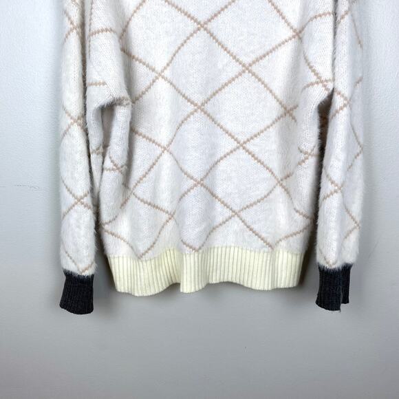 Listicle Fuzzy Sweater Knit Mock Neck Sweater Pullover Long Sleeve Soft Large - Picture 3 of 9
